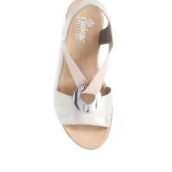 Slingback Wedge Sandals - Metallic