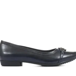 Slip-On Ballerina Pumps - Navy
