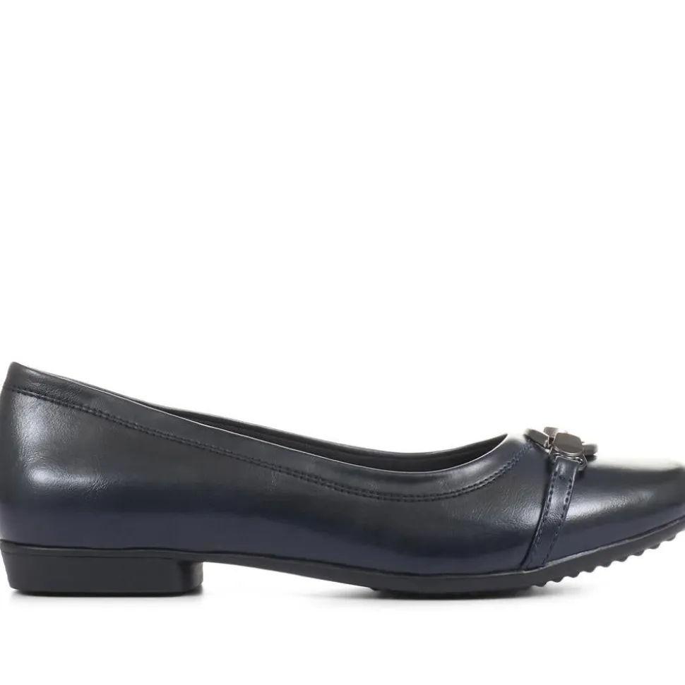 Slip-On Ballerina Pumps - Navy
