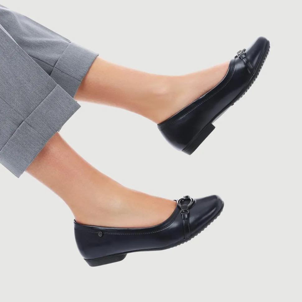 Slip-On Ballerina Pumps - Navy