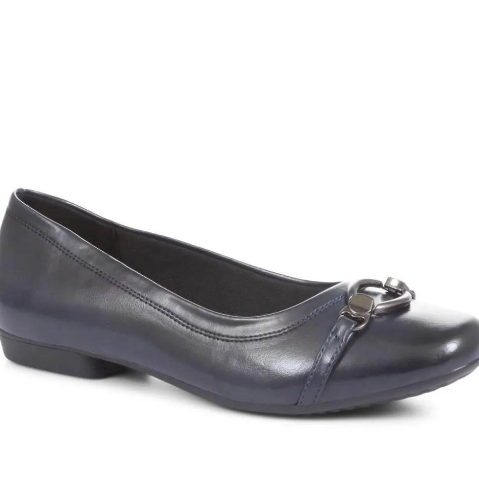 Slip-On Ballerina Pumps - Navy