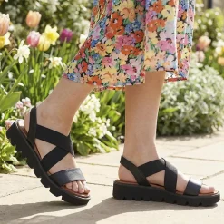 Slip On Chunky Sandals - Black