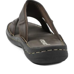 Slip On Leather Mule Sandals - Dark Brown