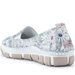 Slip-On Leather Pumps - Floral