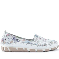 Slip-On Leather Pumps - Floral
