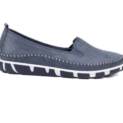 Slip-On Leather Pumps - Navy