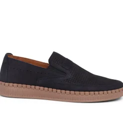 Slip-On Leather Pumps - Navy