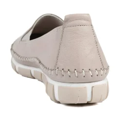 Slip-On Leather Pumps - Stone