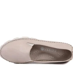 Slip-On Leather Pumps - Stone