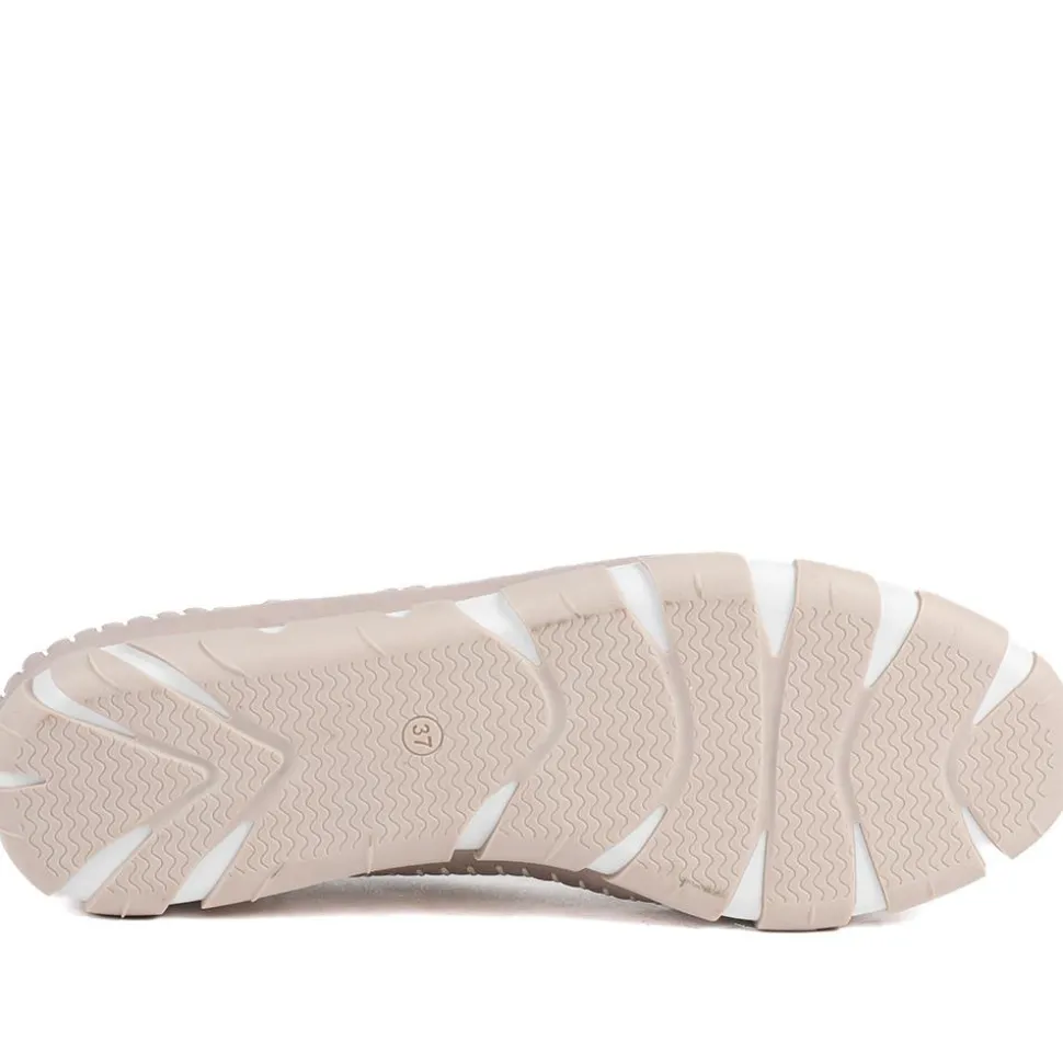 Slip-On Leather Pumps - Stone