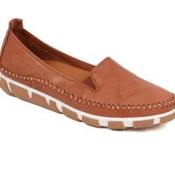 Slip-On Leather Pumps - Tan