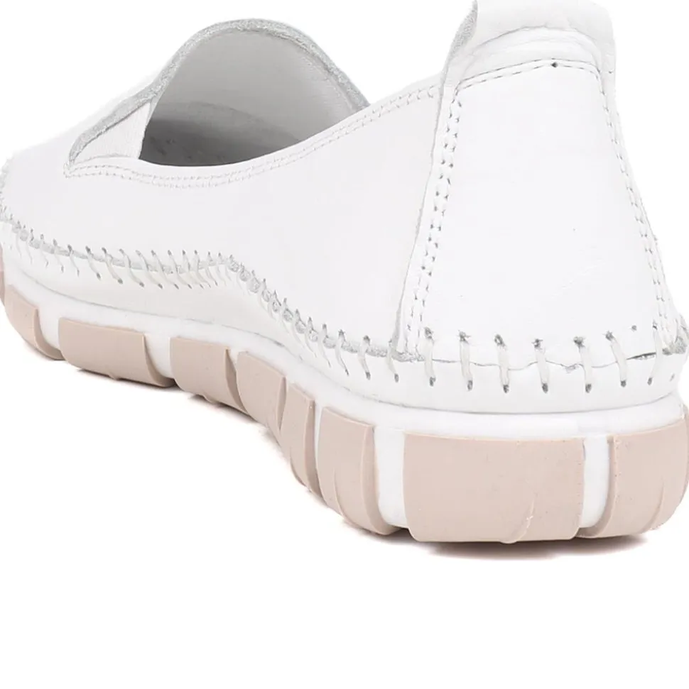 Slip-On Leather Pumps - White