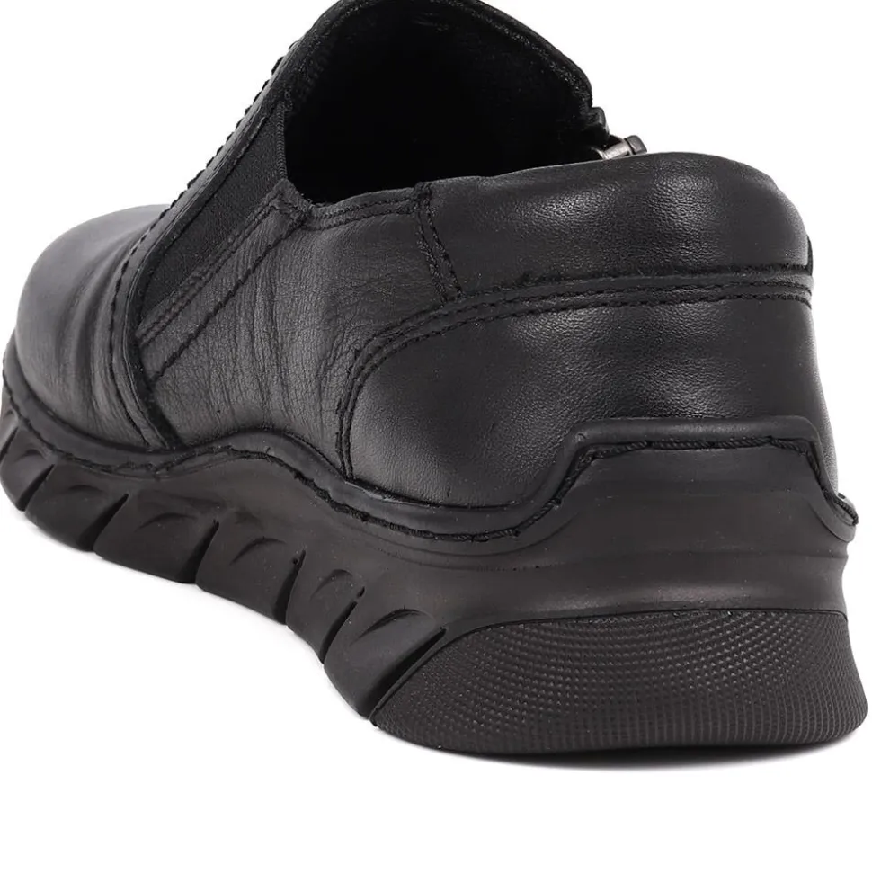 Slip-On Leather Shoes - Black