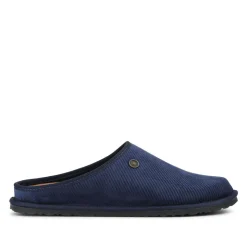 Slip-On Mule Slippers With Grip Sole - Navy