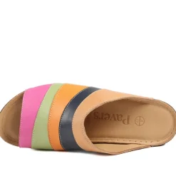 Slip On Peep Toe Mules - Multi
