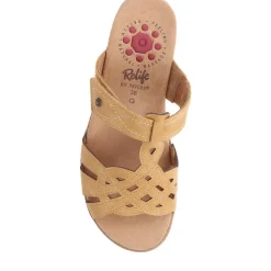 Slip-On Touch-Fasten Mules - Natural