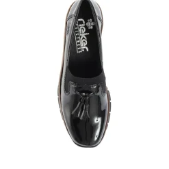 Slip-On Wedge Shoes - Black Patent