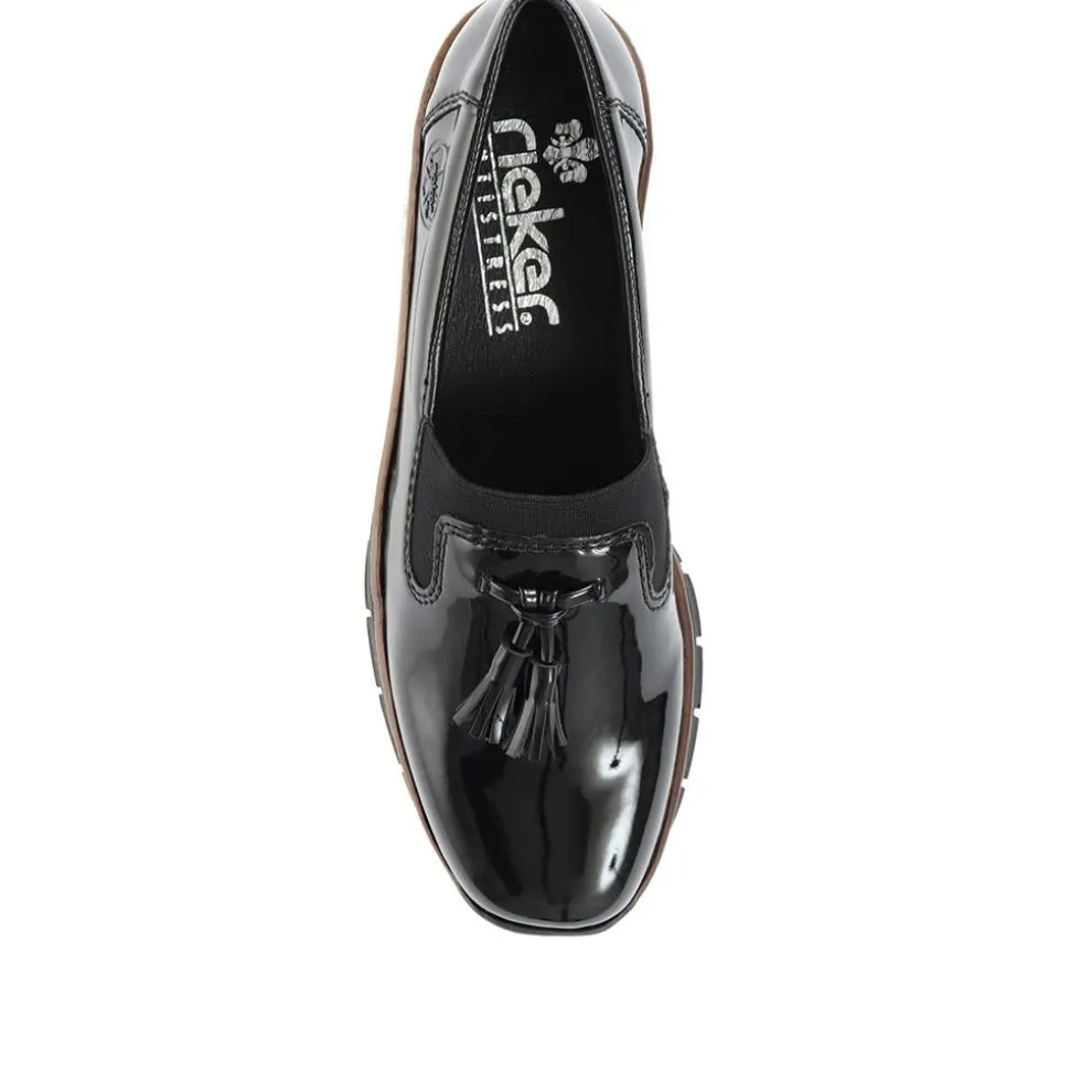 Slip-On Wedge Shoes - Black Patent