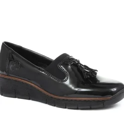 Slip-On Wedge Shoes - Black Patent