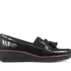 Slip-On Wedge Shoes - Black Patent
