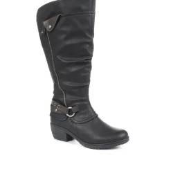 Slouch Boots with Extra Wide Calf - Black