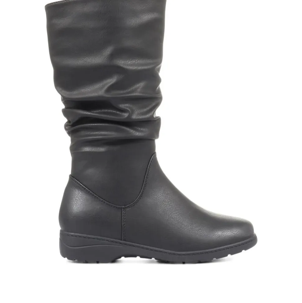 Slouch Calf Boots - Black
