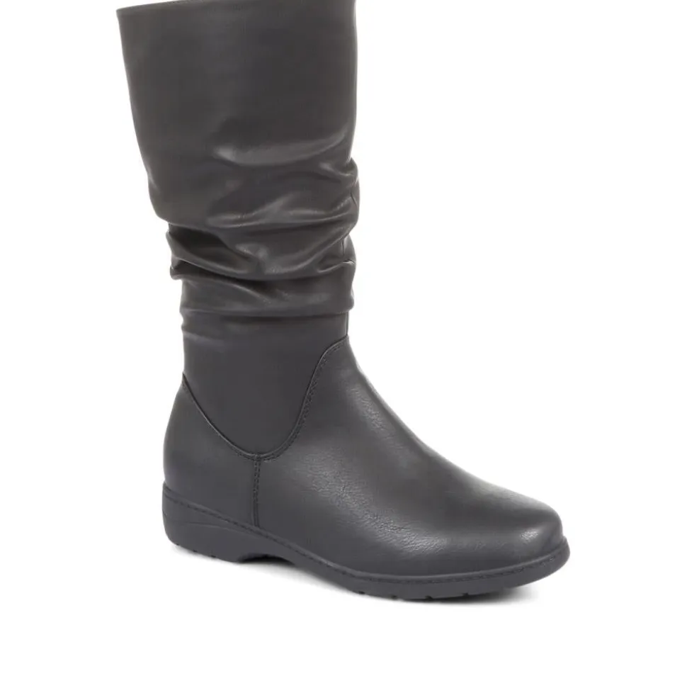 Slouch Calf Boots - Black