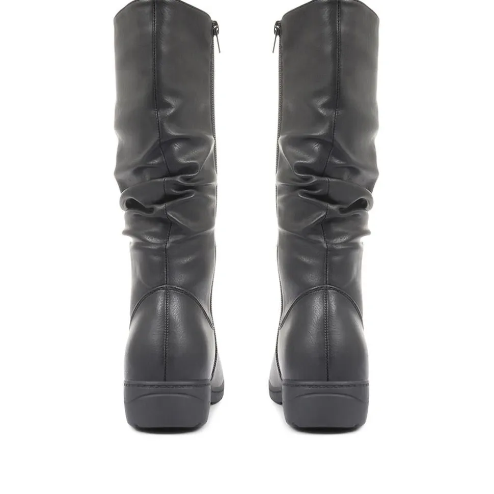 Slouch Calf Boots - Black