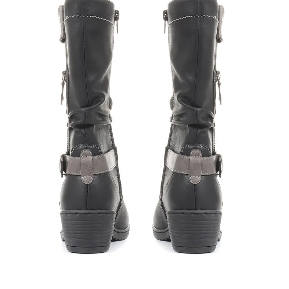Slouch Calf Boots - Black