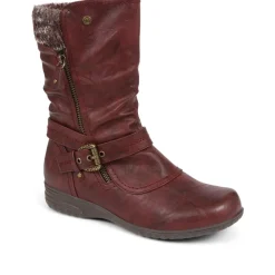 Slouch Calf Boots - Burgundy