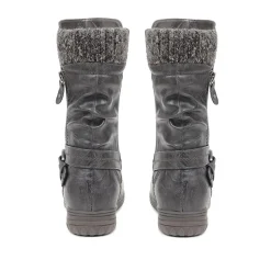 Slouch Calf Boots - Grey