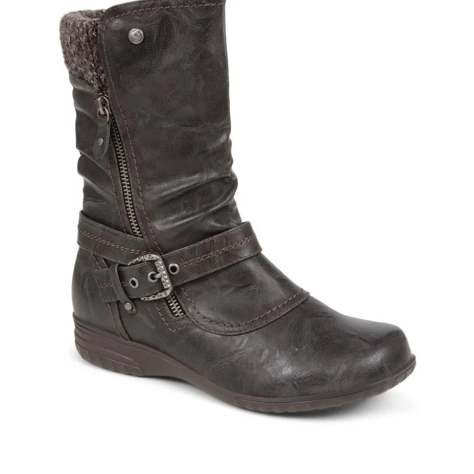 Slouch Calf Boots - Grey