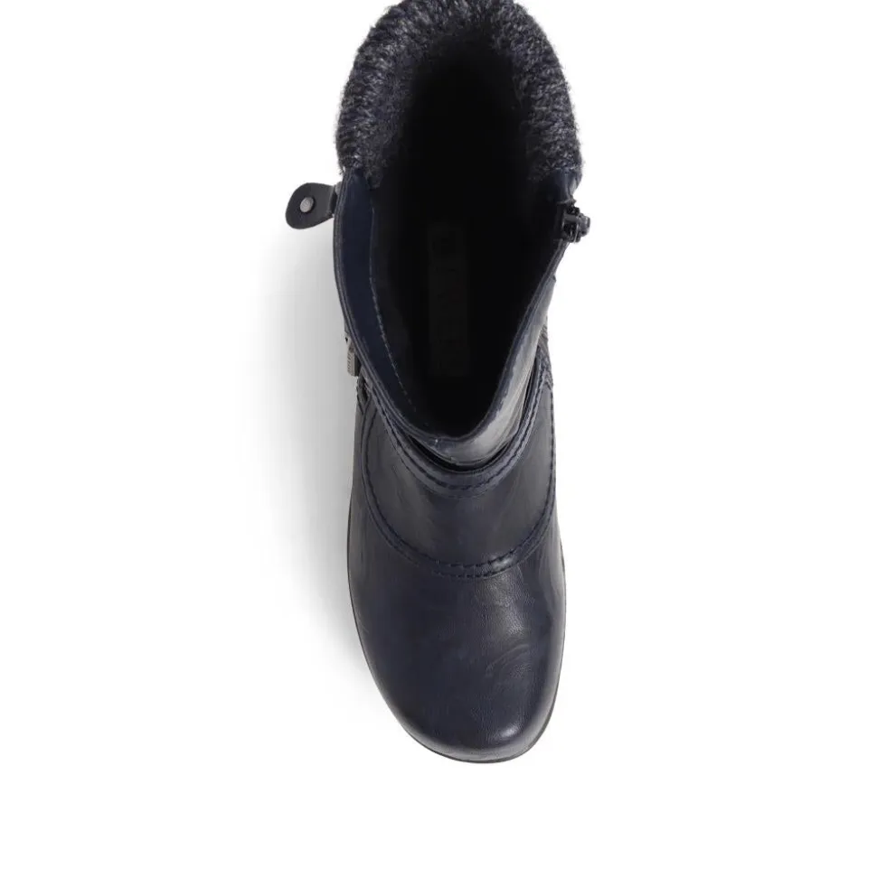Slouch Calf Boots - Navy
