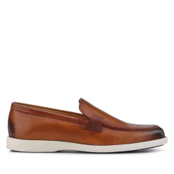 Smart All-Leather Loafers - Cognac
