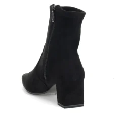 Smart Block-Heeled Ankle Boots - Black
