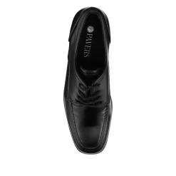 Smart Block-Heeled Lace-Up Shoes - Black