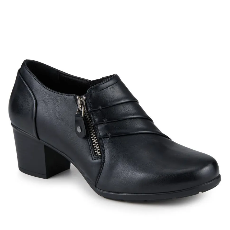 Smart Block Heeled Slip On Shoes - Black