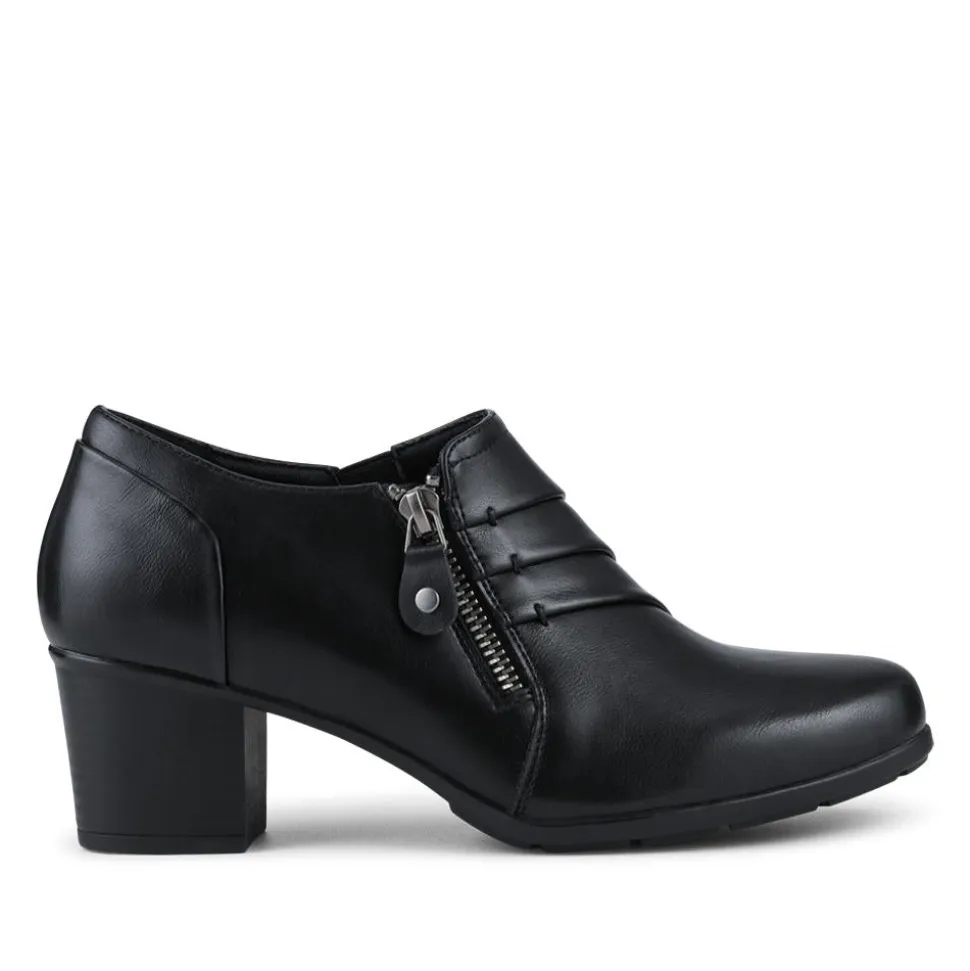 Smart Block Heeled Slip On Shoes - Black