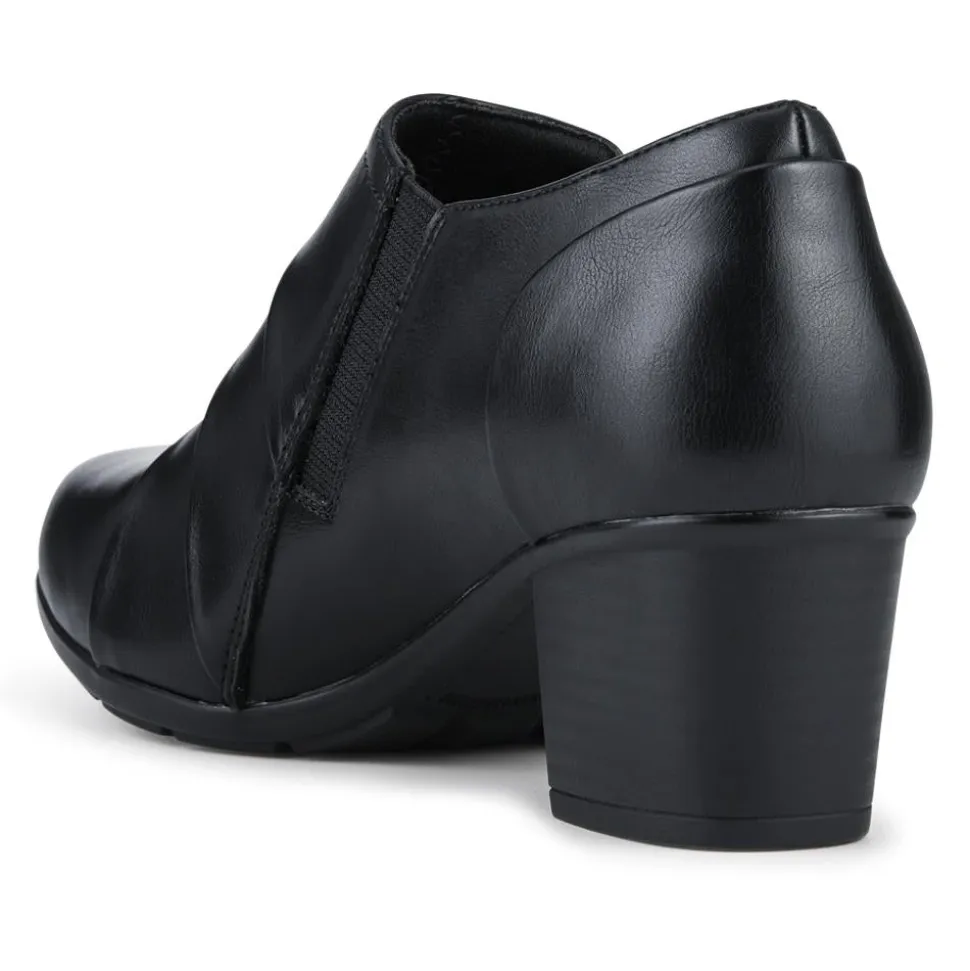 Smart Block Heeled Slip On Shoes - Black