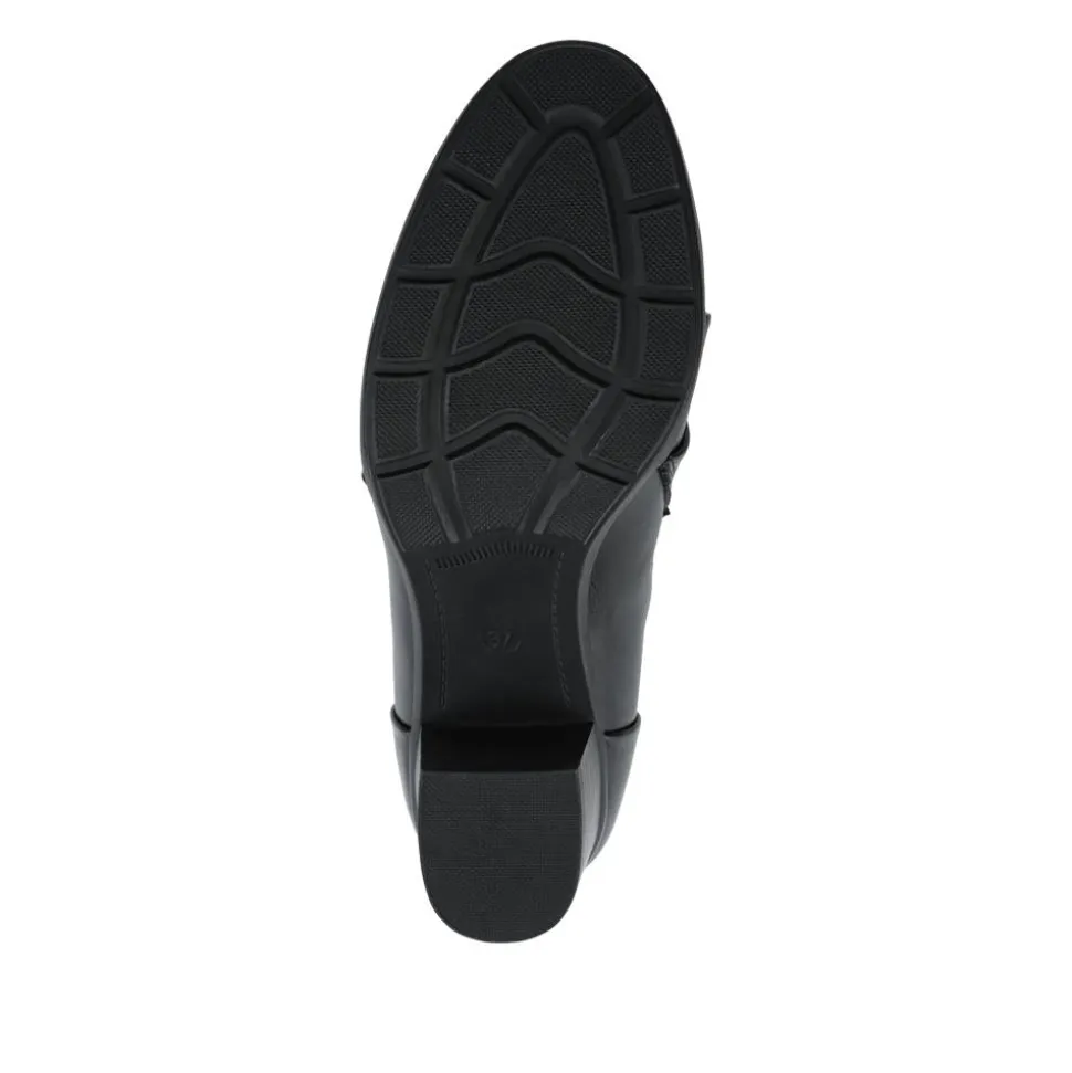 Smart Block Heeled Slip On Shoes - Black