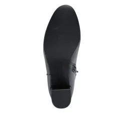 Smart Block Heel Long Boots With Inside Zip - Black