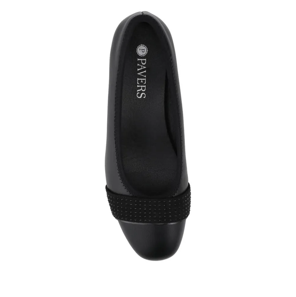 Smart Block Heel Slip On Shoes - Black