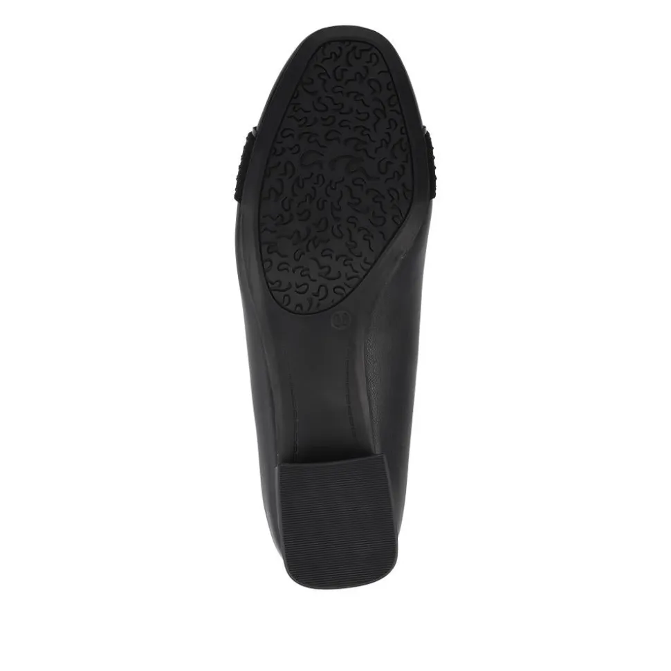 Smart Block Heel Slip On Shoes - Black