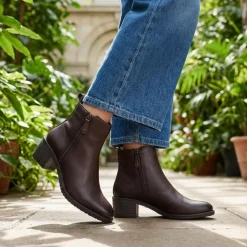 Smart Breathable Leather Ankle Boots - Chocolate
