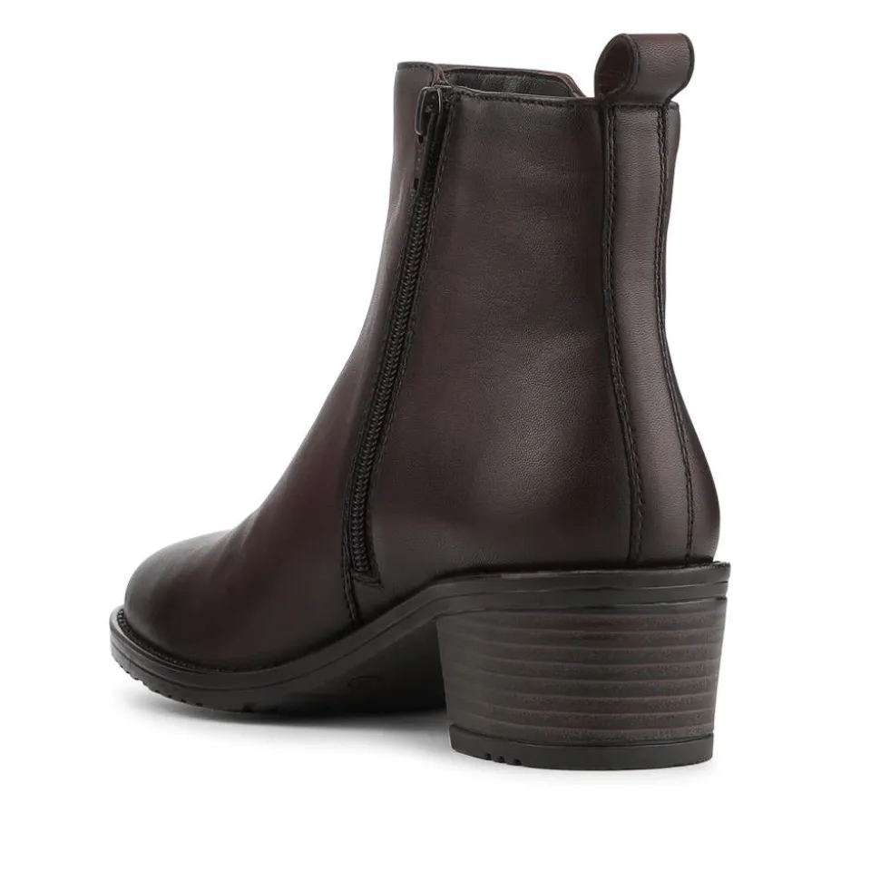 Smart Breathable Leather Ankle Boots - Chocolate