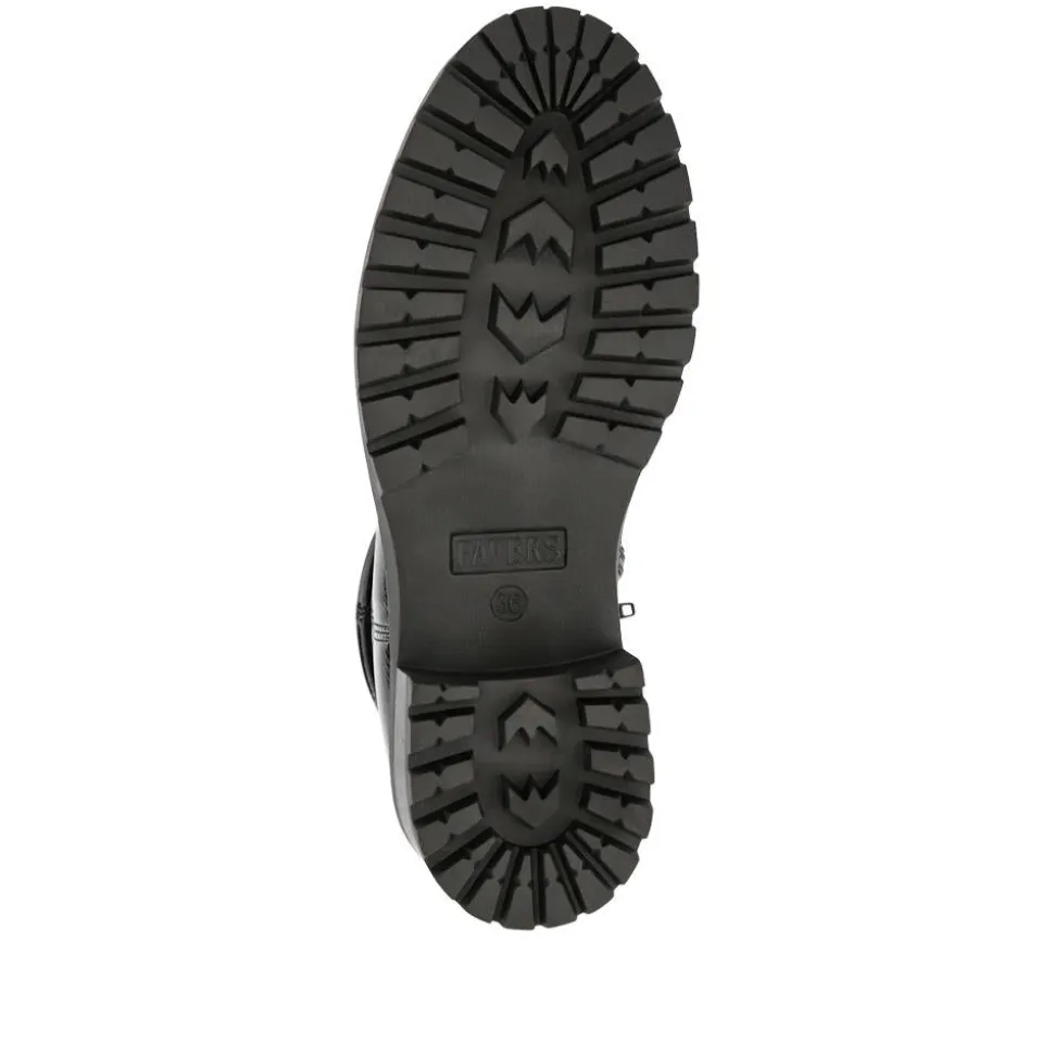 Smart Chunky Sole Ankle Boots - Black Patent