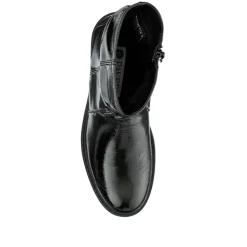 Smart Chunky Sole Ankle Boots - Black Patent