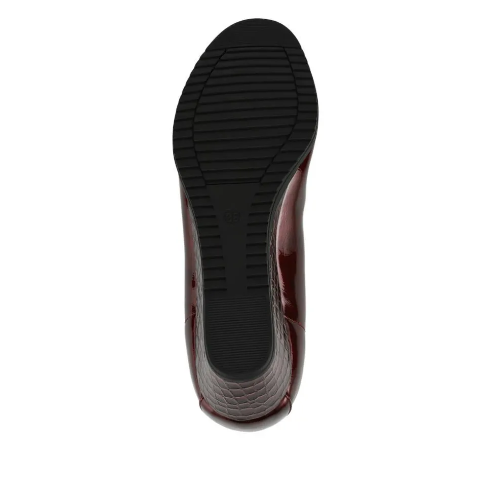 Smart Cushioned Wedge Heel Pumps - Burgundy Patent