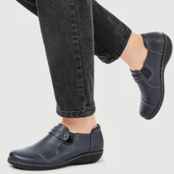 Smart Elasticated Slip-On Shoes - Navy