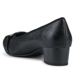 Smart Heeled Buckle Court Shoes - Black